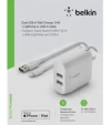 Belkin Cargador Pared 24W USB-A Cable Lightning 1m